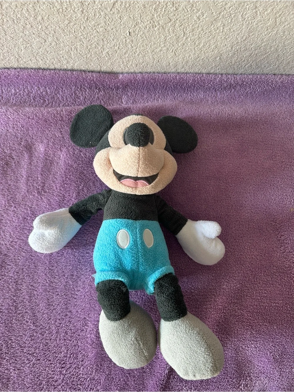 Disney Baby Mickey Mouse Plush Stuffed Animal Toy Cuddle Lovey Blue Gray